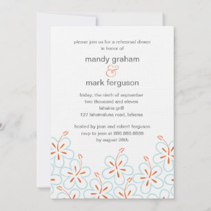 Modern Hibiscus repesal Dinner Invitation Kaart