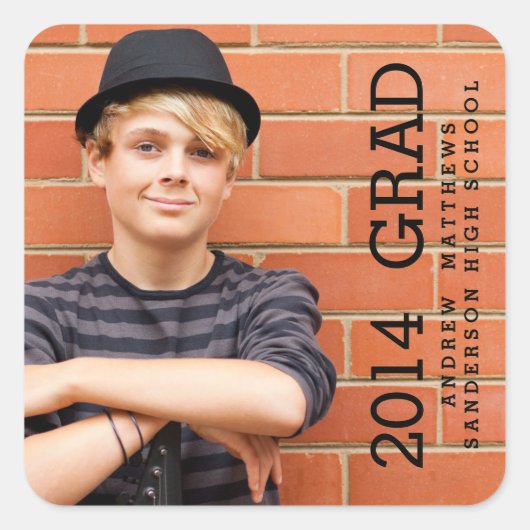 Modern High School Afstudeerder Sticker (Voorkant)