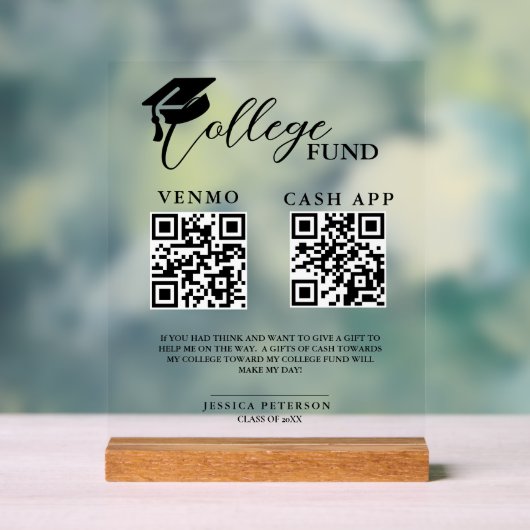 Modern High School Afstuderen College financiert Q Acryl Bord (Neutraal)