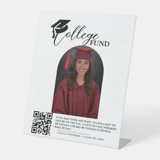 Modern High School Afstuderen College financiert Q Reclamebord Met Voetstuk (Voorkant)