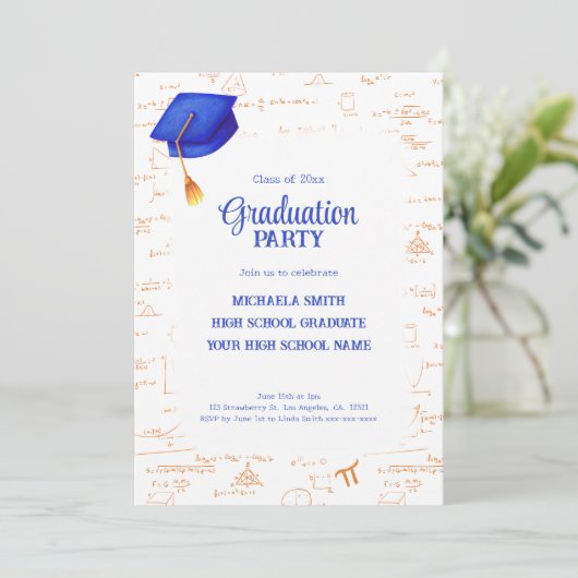 Modern High School Afstuderen Wiskunde Afstuderen Kaart (Staand voorkant)