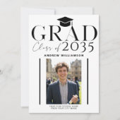 Modern high school graduate 2 photo graduation aankondiging (Voorkant)