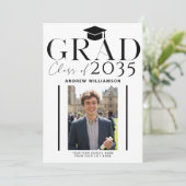 Modern high school graduate 2 photo graduation aankondiging (Staand voorkant)