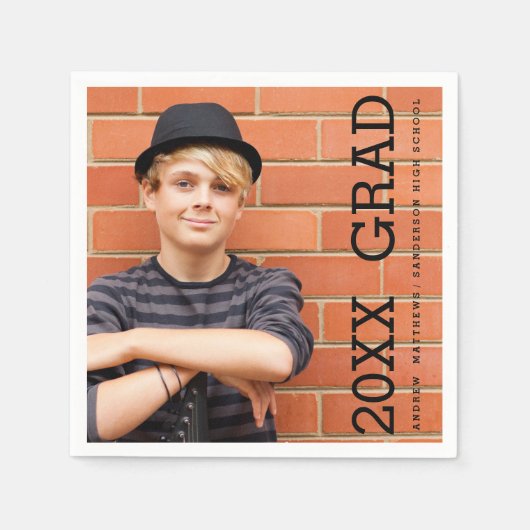 Modern High School Graduation Party Paper Napkins Servetten (Voorkant)