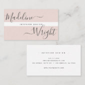 Modern Highlight | Blush roze kalligrafie in scrip Visitekaartje (Voorkant / Achterkant)