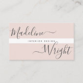 Modern Highlight | Blush roze kalligrafie in scrip Visitekaartje (Voorkant)