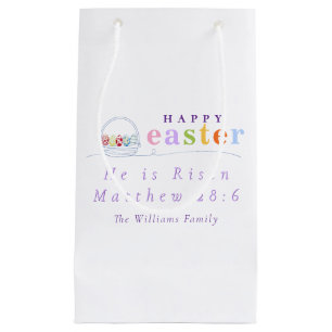 Modern Hij is verrezen Pastel Happy Easter Egg Bas Klein Cadeauzakje