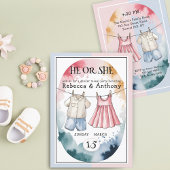 Modern Hij of Zij waterverf kleding onthullen gesl Kaart