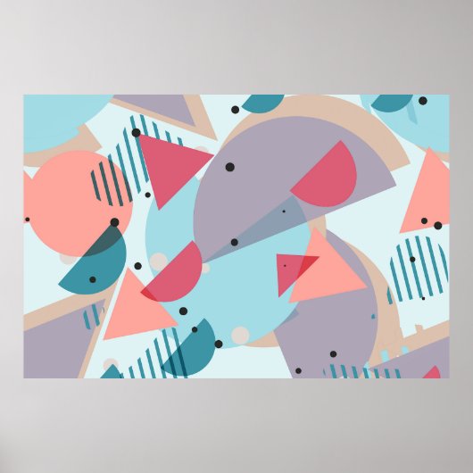 Modern Hip Abstract Geometric 50s Art Pattern Poster (Voorkant)