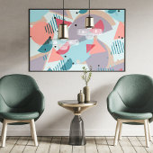 Modern Hip Abstract Geometric 50s Art Pattern Poster