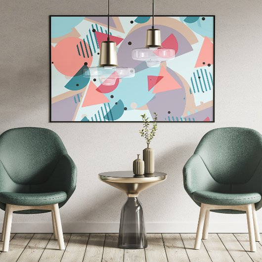 Modern Hip Abstract Geometric 50s Art Pattern Poster