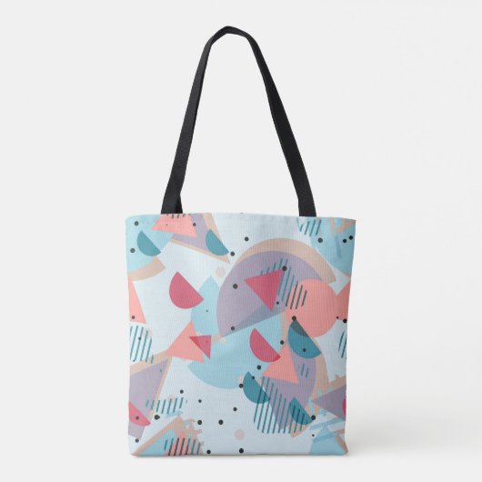 Modern Hip Abstract Geometric 50s Art Pattern Tote Bag (Achterkant)
