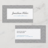 Modern & Hip Zwart Chevron patroon Visitekaartje (Voorkant / Achterkant)