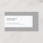 Modern & Hip Zwart Chevron patroon Visitekaartje (Achterkant)