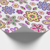 Modern Hippie Floral Pattern | Botanisch Cadeaupapier (Hoek)