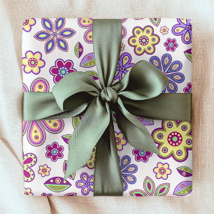 Modern Hippie Floral Pattern   Botanisch Cadeaupapier