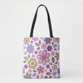 Modern Hippie Floral Pattern | Botanisch Tote Bag (Voorkant)