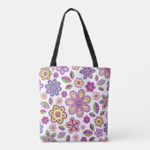 Modern Hippie Floral Pattern | Botanisch Tote Bag (Achterkant)