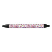Modern Hippie Floral Pattern | Botanisch Zwarte Inkt Pen (Voorkant)