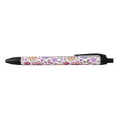 Modern Hippie Floral Pattern | Botanisch Zwarte Inkt Pen (Bovenkant)