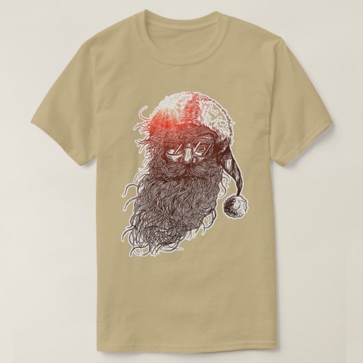 Modern Hipster Santa Claus Sunbril 2 T-shirt (Design voorkant)