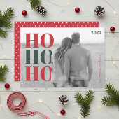 Modern HO HO HO Holiday Photo Feestdagenkaart