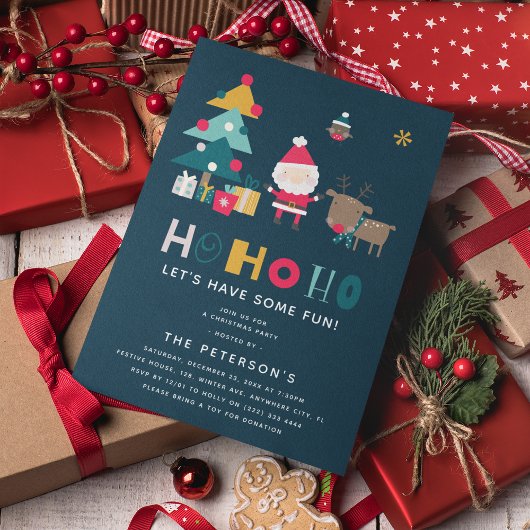 Modern HO HO HO Kerstfeest Kaart