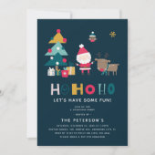 Modern HO HO HO Kerstfeest Kaart (Voorkant)