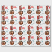 Modern Ho Ho Ho One foto Naam Vrolijk Kerstfeest Cadeaupapier (Vlak)