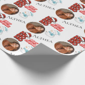 Modern Ho Ho Ho One foto Naam Vrolijk Kerstfeest Cadeaupapier (Hoek)