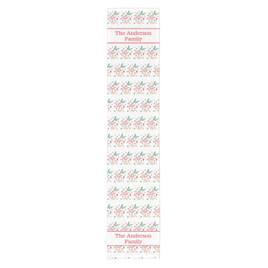 Modern Ho Ho Ho Patroon Kerstmis Korte Tafelloper (Voorkant)