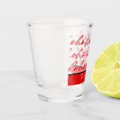 Modern Ho Ho Ho Rood en wit kerstpatroon Shot Glas (Links)