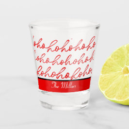 Modern Ho Ho Ho Rood en wit kerstpatroon Shot Glas