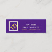 Modern hoekig monogram, bewerkbaar Paarse en goude Mini Visitekaartje (Voorkant)