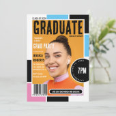 Modern Hoesje Fototijdschrift Afstudeerfeest Kaart (Staand voorkant)