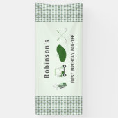 Modern Hole in One golfverjaardag Par-t-shirt Spandoek (Verticaal)