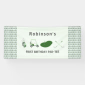 Modern Hole in One golfverjaardag Par-t-shirt Spandoek (Horizontaal)