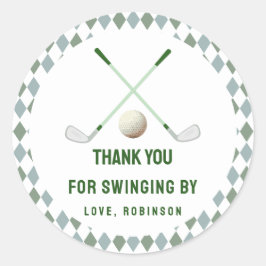 Modern Hole in One Par-t-shirt golf Verjaardag Ronde Sticker