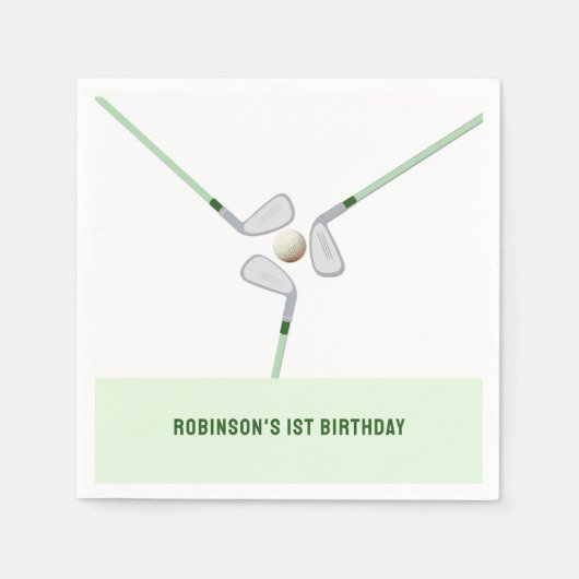 Modern Hole in One Par-t-shirt golf Verjaardag Servet (Voorkant)