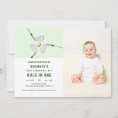 Modern Hole in One Par-t-shirt golf Verjaardagsfot Kaart (Voorkant)