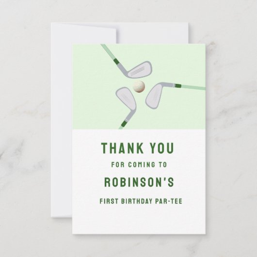 Modern Hole in One Par-t-shirt golfverjaardag Bedankkaart (Voorkant)
