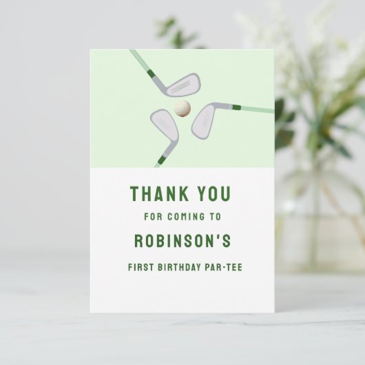 Modern Hole in One Par-t-shirt golfverjaardag Bedankkaart (Staand voorkant)