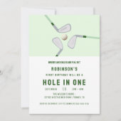 Modern Hole in One Par-t-shirt golfverjaardag Kaart (Voorkant)