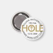 Modern Hole in One Zwart en Goud Magneet (Voorkant / Achterkant)