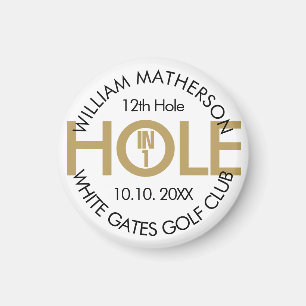 Modern Hole in One Zwart en Goud Magneet