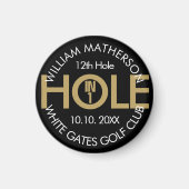Modern Hole in One Zwart en Goud Magneet (Voorkant)