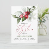 Modern Holiday Baby shower Invitation Kaart (Staand voorkant)