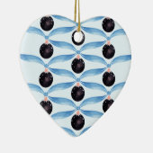 Modern Holiday Blue and Black Ceramic Ornament (Rechts)