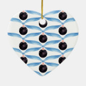 Modern Holiday Blue and Black Ceramic Ornament (Achterkant)