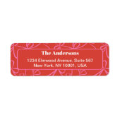 Modern Holiday Bold Red & Pink Ribbon Pattern Etiket (Voorkant)